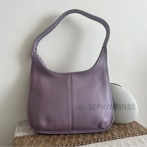 Vintage Coach Lavender Ergo Zip 9025 Leather Shoulder Tote